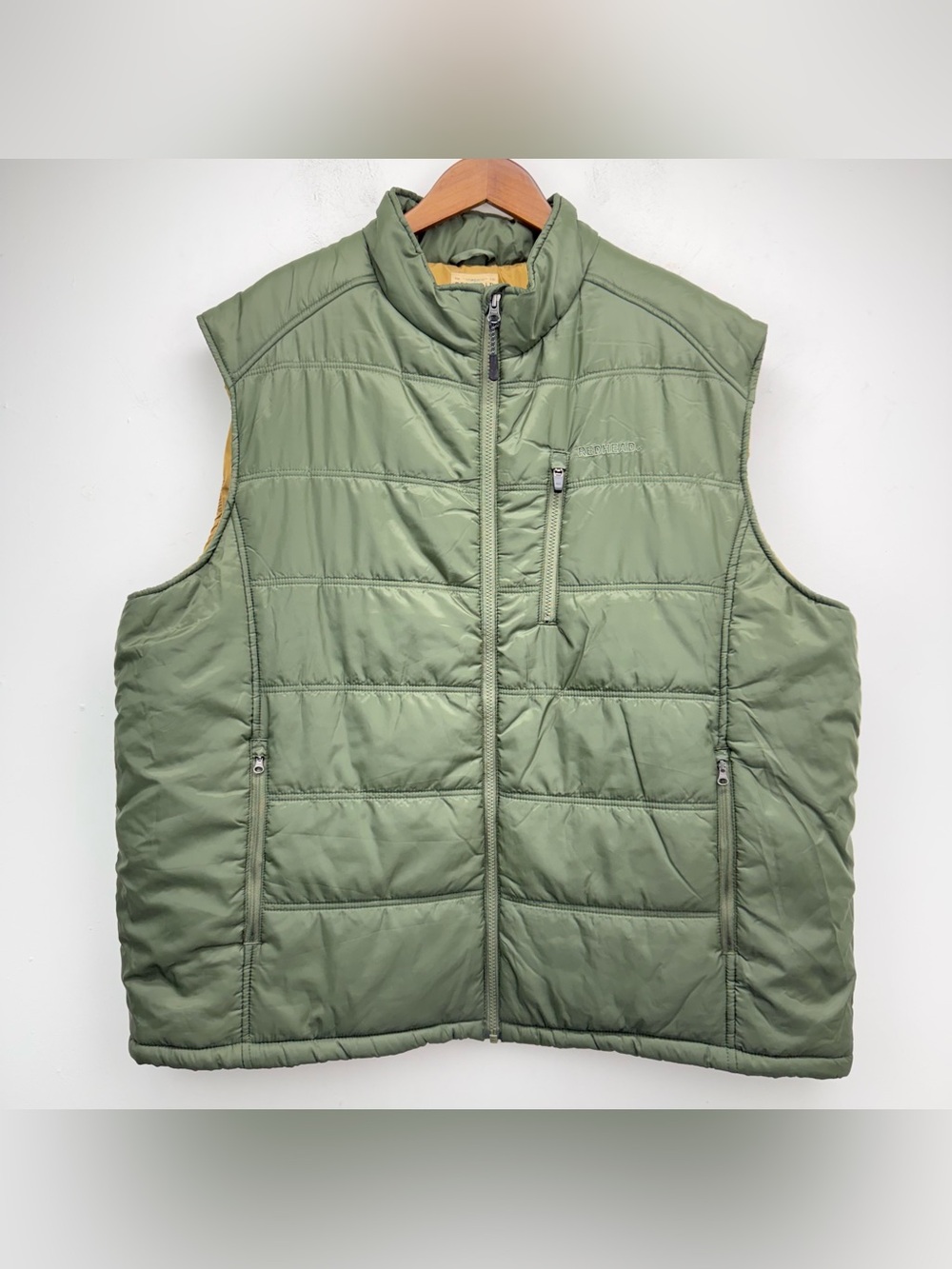 RedHead size 3XL Men’s Green Outdoor Camping Hunting Work Full Zip Puffer Vest